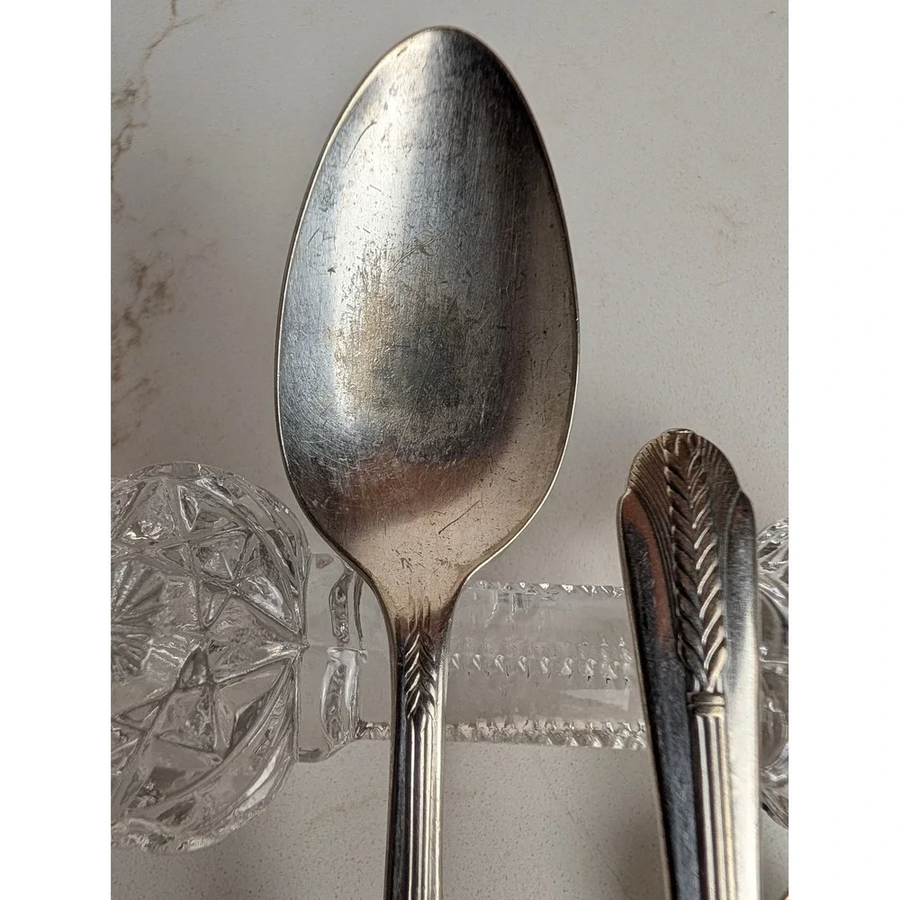 Vintage 1939 Wm Rogers Allure Silverplate Teaspoons Set of 3 Art Deco
